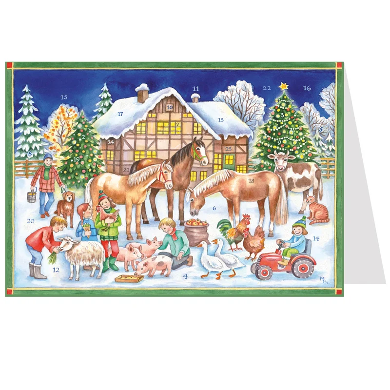 Postcard Advent calendar “Christmas with the Animals”